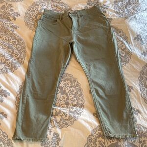 LOFT Olive High-Rise Slim Pants